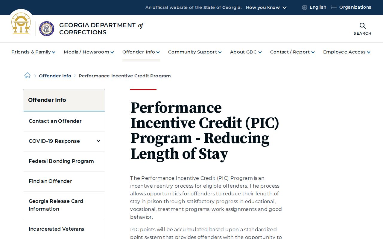 Treutlen County projected release date and GDC performance credit